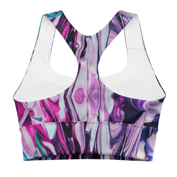 T93 Longline Sports Bra Abstract Paint - Image 4