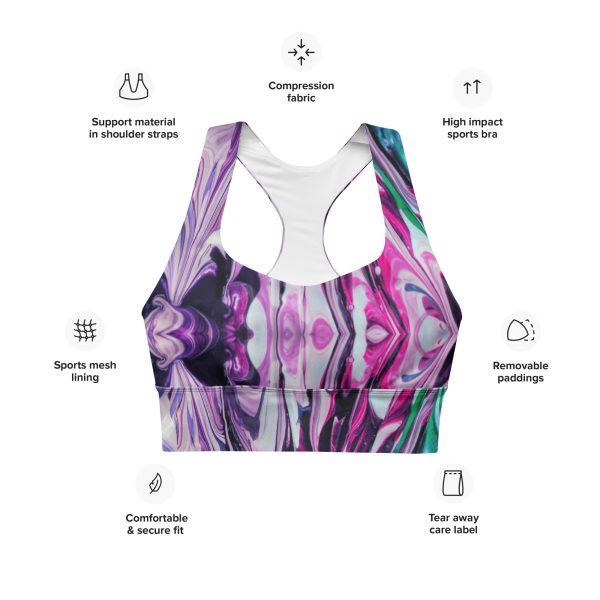 T93 Longline Sports Bra Abstract Paint - Image 9