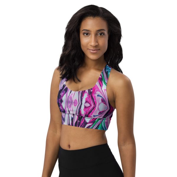 T93 Longline Sports Bra Abstract Paint - Image 11