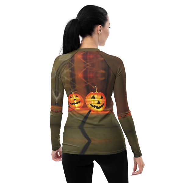 B09 Women's Rash Guard Halloween Pumpkin - Image 4