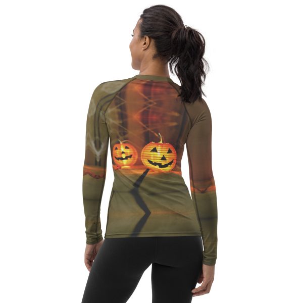 B09 Women's Rash Guard Halloween Pumpkin - Image 11