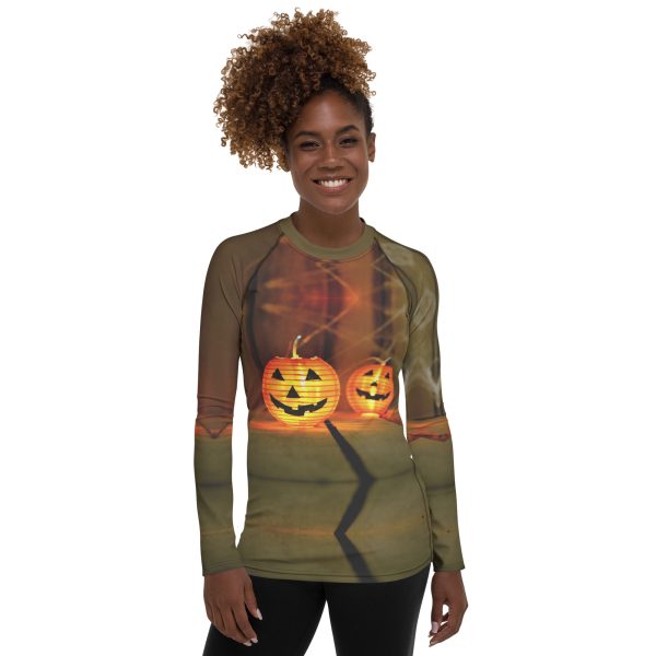 B09 Women's Rash Guard Halloween Pumpkin - Image 10