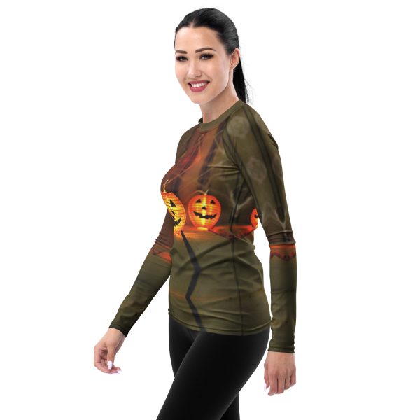 B09 Women's Rash Guard Halloween Pumpkin - Image 3