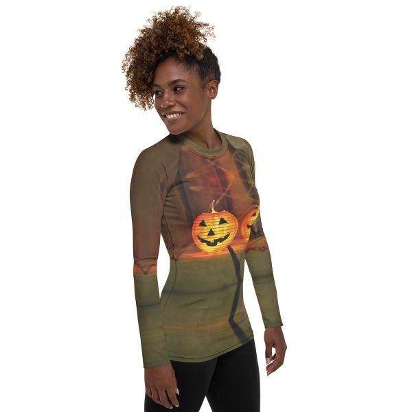 B09 Women's Rash Guard Halloween Pumpkin - Image 5