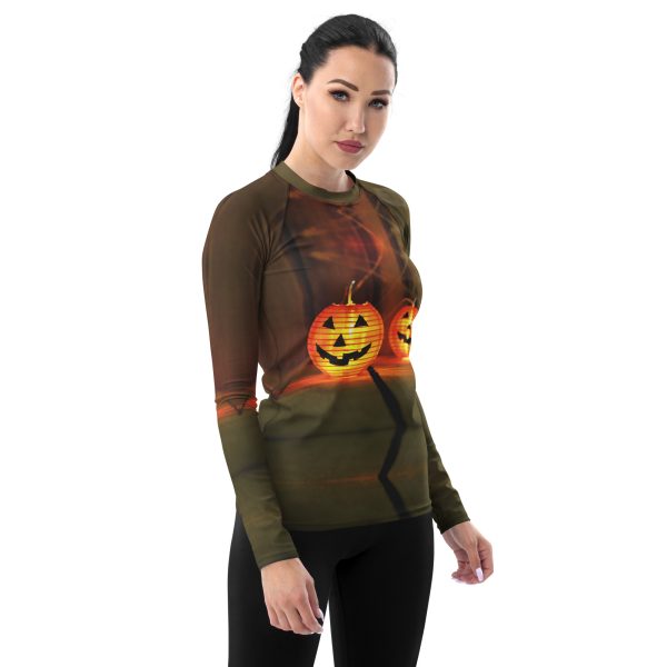 B09 Women's Rash Guard Halloween Pumpkin - Image 2